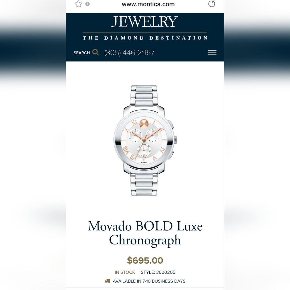 Movado Bold Stainless Steel watch